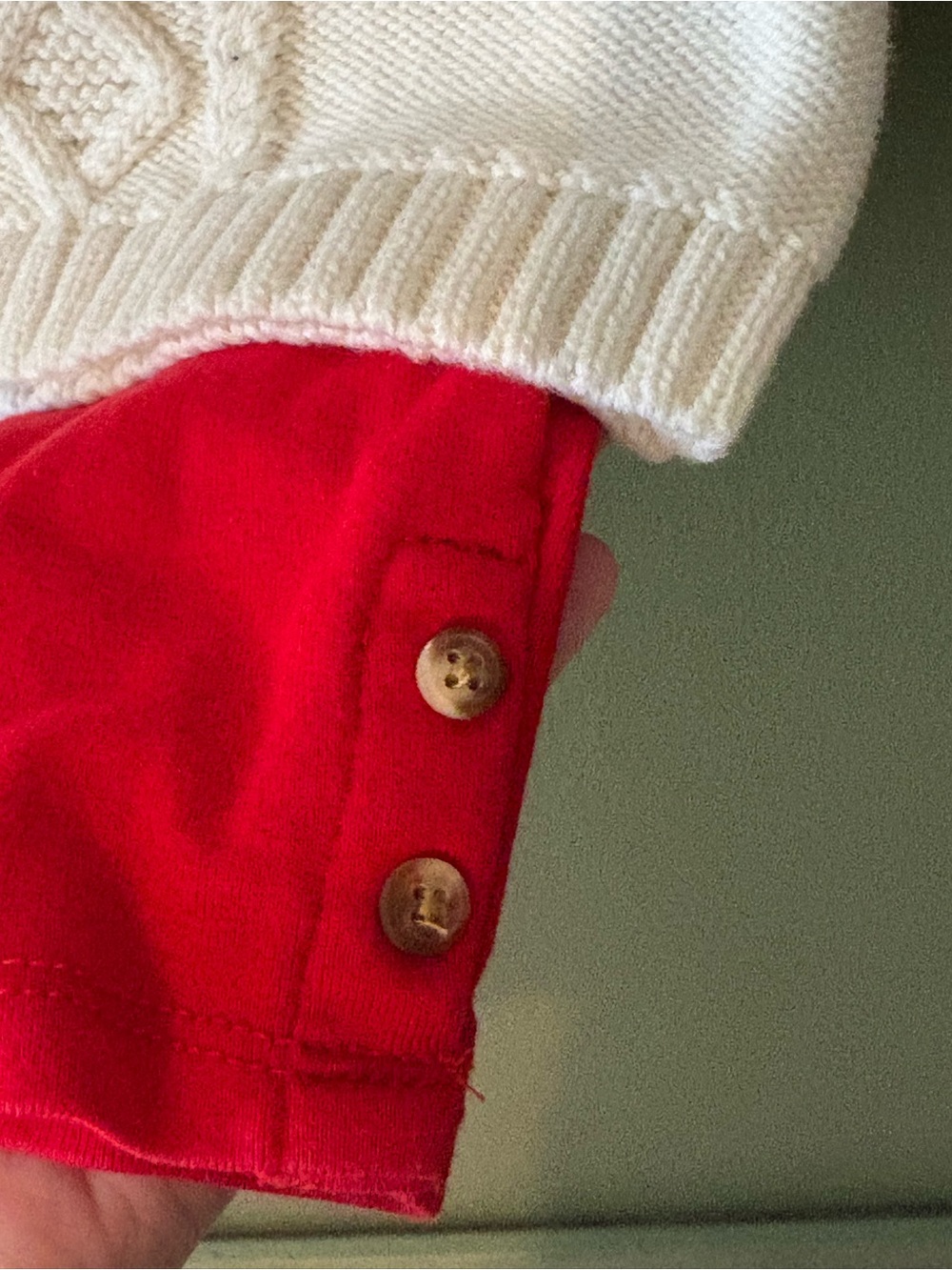 Carter's Cream Cable-Knit Button-Shoulder Sweater Set - Picture 5 of 7